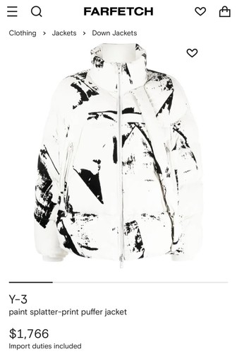 3paint splatter print - y-3paint, puffer