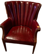Vintage Queen Anne Chair Red