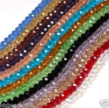 4mm 6mm /100pcs; 8mm 10mm 12mm/68-70pcs flat round rondelle Crystal Glass Beads