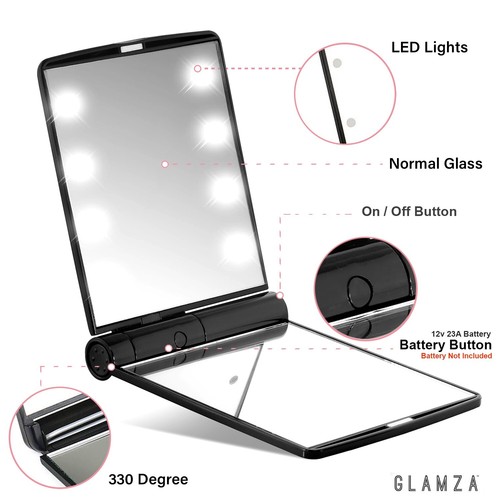 Foldable led travel mirror - 8,
