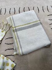 LAURA ASHLEY LOXLEY CHECK - OLIVE GREEN / GREY UPHOLSTERY FABRIC 2.9m approx.