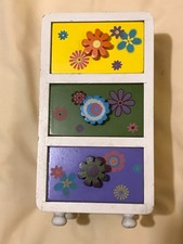 Miniature wooden set of three drawers child desk storage