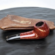 Big Ben Ranger 4468 Tobacco Pipe Vintage Holland Briar Bent w/Leather Pouch