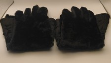 Vintage Cornelia James Winter Gloves. Black. Astrakhan Fur. Size 7.5 Royal.
