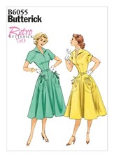Butterick Easy SEWING PATTERN B6055 Misses Retro 1950s Dress 6-14 Or 14-22