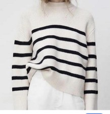 Ladies Zara Black White Stripe