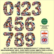 2 Floral Wheelie Bin Number