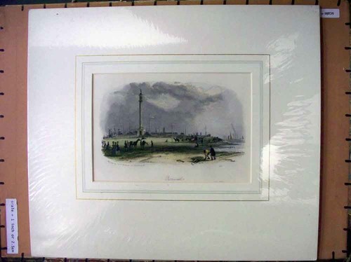 Original old antique print - old,