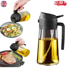 2-in-1 Oil Spray Bottle Refilable Plastic BBQ Cooking Olive Oil Spray Dispenser.