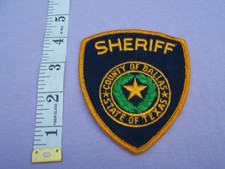 SHERIFF, COUNTY OF DALLAS, STATE OF TEXAS ,  SEW ON OBSOLETE CLOTH PATCH/BADGE.