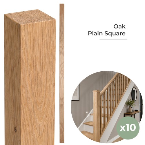 Oak plain square spindles 32mm - oak,