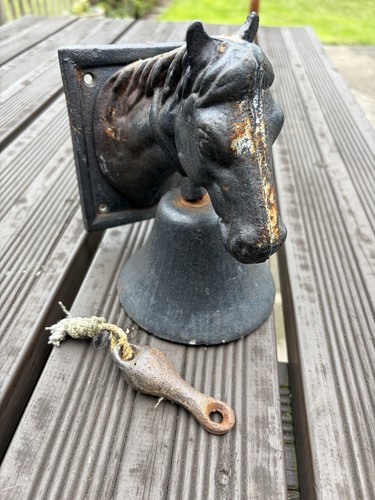 Cast iron horse head - cast, bell