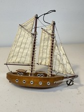 Decorative 6” Wooden Sailboat Ship Model