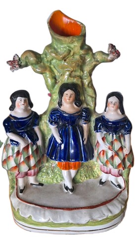 Staffordshire figure girls - figure,