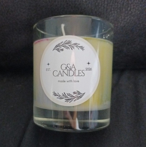 Candles yellow glass - g&a,