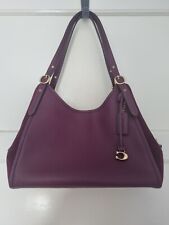 Suede & Leather Purple Coach Handbag