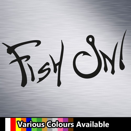 Fish fishing vinyl decal - on,