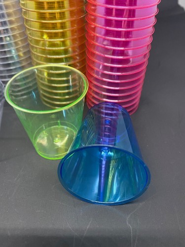 Plastic shot glasses - plastic, neon