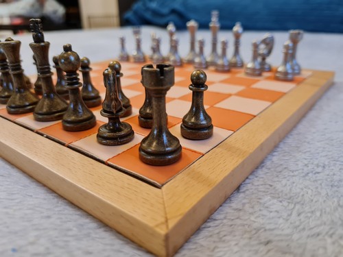 Pewter staunton style chess - staunton,