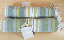 Hamman towels x2 green striped