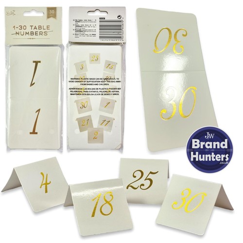 Table numbers 30 - numbers, to