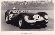 1958 LISTER-JAGUAR POSTCARD.