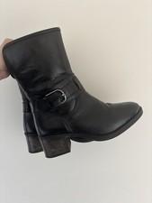 Lotus Black Leather Boot Biker Pirate Size 5 Ladies Women Winter Autumn