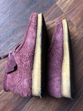 Clark’s Wallabies. Burgundy. Mapple Suede.  9