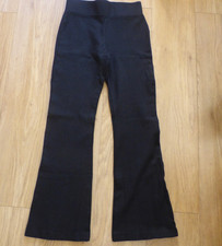 M&S black trousers with stretch pull on no zips or buttons size 8R