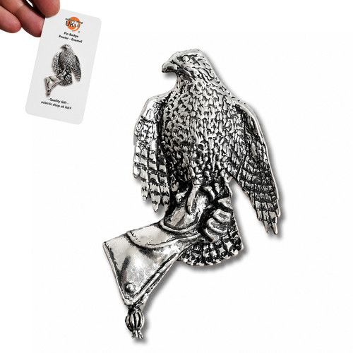 Hawk falconry glove - glove, pewter
