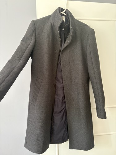 Grey and black large coat - and,