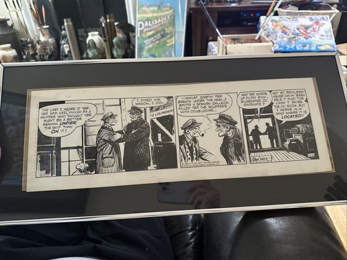 Signed comic strip framed - signed,