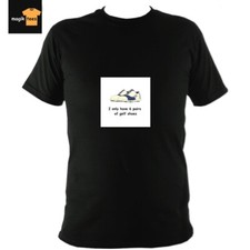 Golf Novelty Logo Graphic Tee T-Shirt Crew Neck Cotton Casual Sports, Black