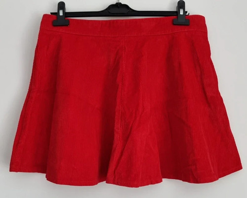 Red corduroy skirt cute - skirt,
