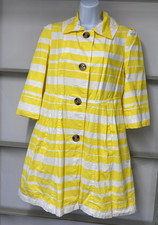 Marks & Spencer Womens Mac Light Summer Coat Yellow Stripes Size 10