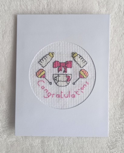 Handmade cross stitch card - handmade,