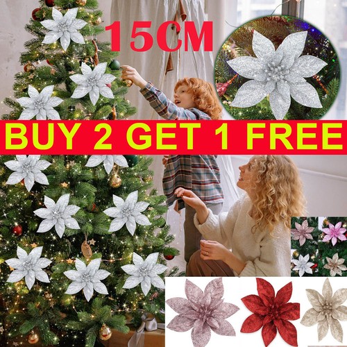 10x christmas large poinsettia - christmas,