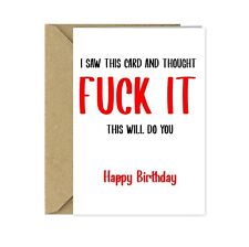 Funny Birthday Card Rude Card