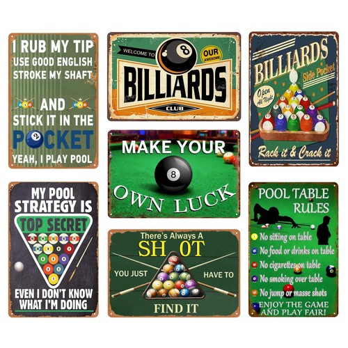 Funny billiards metal tin sign - funny,
