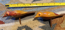 2 Carved Wooden Bird