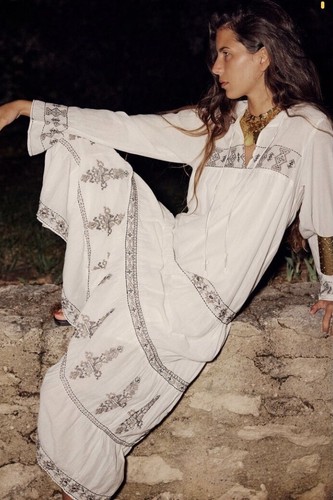 Zara white cotton maxi - cotton,