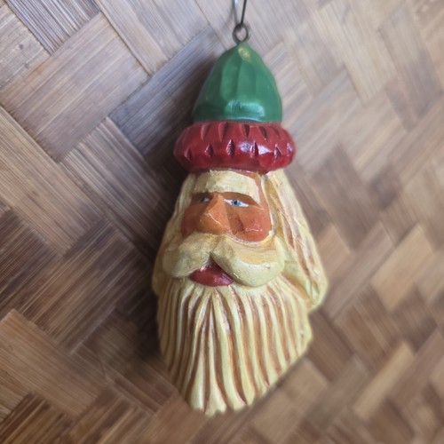 Wood carved look santa - wood,