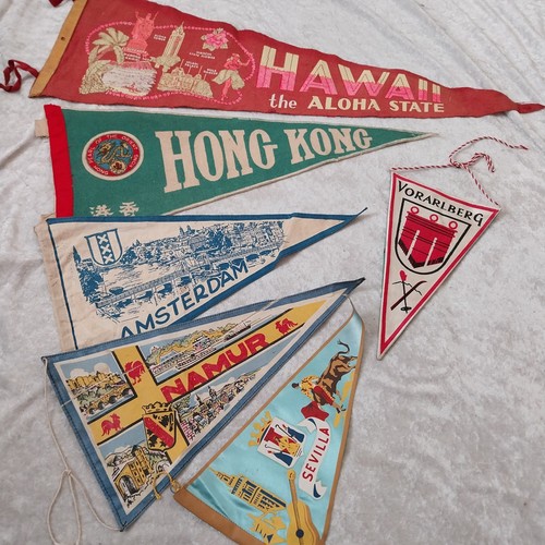 Vintage travel pennants flag - travel,