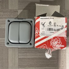 MK Masterseal Plus K56408GRY 10 amp 1-Gang Single-Pole 2-Way Press Push Switch