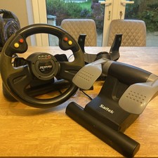 Saitek R440 Trans World Racing Gaming Steering Wheel Pedals Force Feedback USB