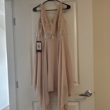 Sleeveless Beige Formal Dress