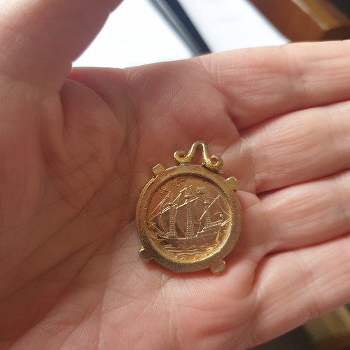 Vintage coin pendant - coin,