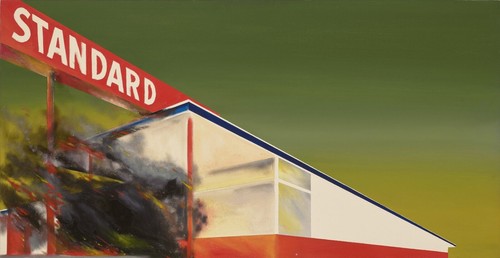 Ruscha burning gas station - ruscha,