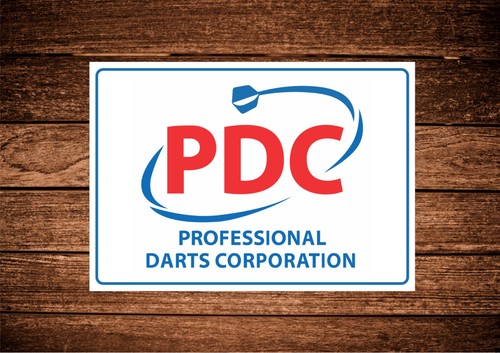 Metal sports sign pdc darts - metal, sign,
