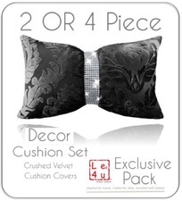 Black Crushed Velvet Cushion